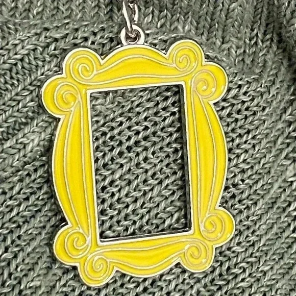 Handmade Friends Peep Hole Yellow Door Frame 24” Stainless Steel Necklace New - Picture 2 of 5
